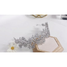 Hot Sale Elegante hochwertige Blumen Stirnband Hochzeit Braut Zirkon Diademe mit Zirkonia Diademe